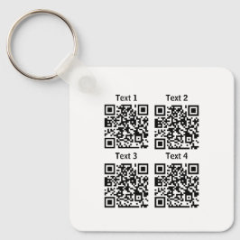 Custom multiple 4 Qr code minimalist keychain Schlüsselanhänger