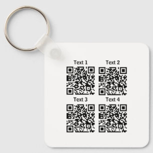 Custom multiple 4 Qr code minimalist keychain Schlüsselanhänger