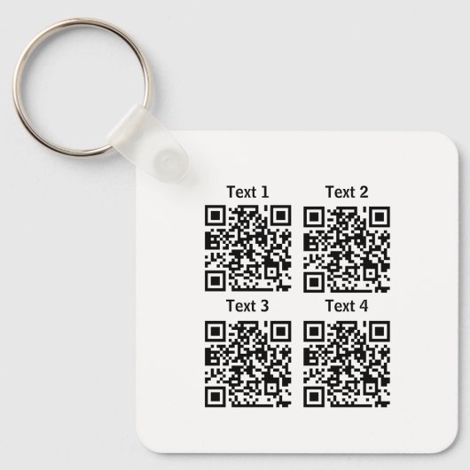 Custom multiple 4 Qr code minimalist keychain Schlüsselanhänger (Vorderseite)