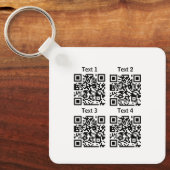 Custom multiple 4 Qr code minimalist keychain Schlüsselanhänger (Vorderseite)