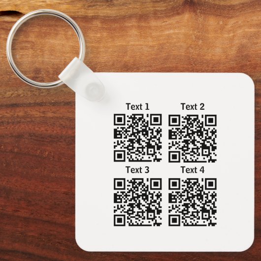 Custom multiple 4 Qr code minimalist keychain Schlüsselanhänger (Vorderseite)