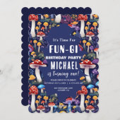 Custom Mushroom Fun-gi Card, Pilz Pun Birthday Einladung (Vorne/Hinten)