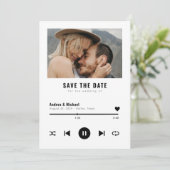 Custom Music Album Cover Playlist 2 Fotos Hochzeit Save The Date (Stehend Vorderseite)