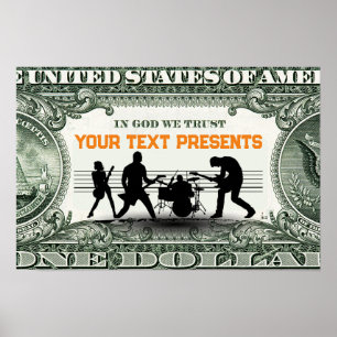 Custom Music Band und Geld Poster