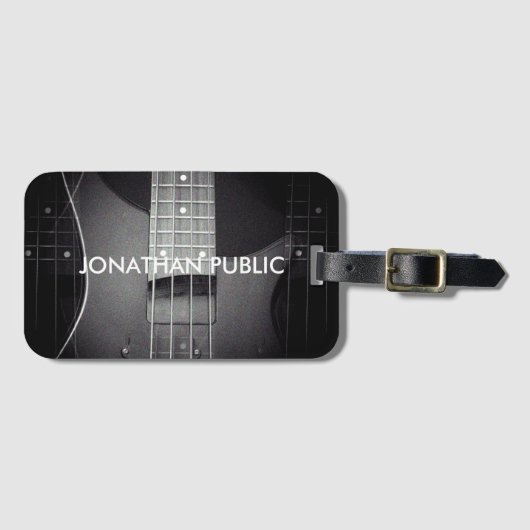Custom Music Bass Gitarre Text hinzufügen Moderne  Gepäckanhänger (Vorderseite (Horizontal))