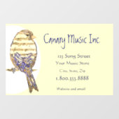 Custom Music & Bird Business Card Fensteraufkleber (Blatt)