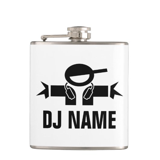 Custom music deejay angesagt Flashlgeschenk für DJ Flachmann (Vorderseite)