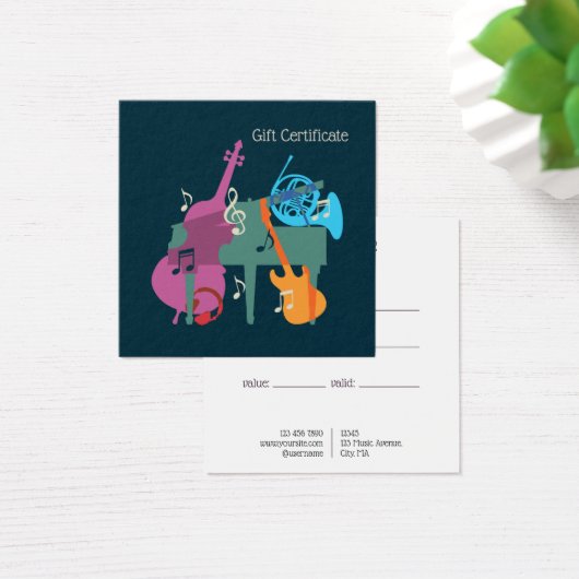 Custom Music Lessons Gift Certificate (Schreibtisch)