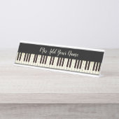 Custom Music Piano Teacher Piano Keys  Schreibtischnamensplakette (Vorderseite )