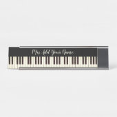Custom Music Piano Teacher Piano Keys  Schreibtischnamensplakette (Vorderseite )