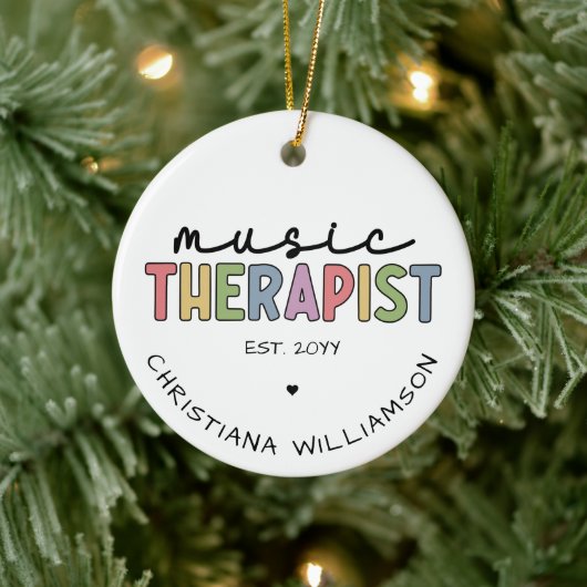 Custom Music Therapist Music Therapist Music Thera Keramik Ornament (Baum)