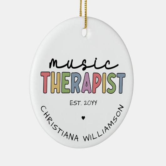 Custom Music Therapist Music Therapist Music Thera Keramik Ornament (Rechts)