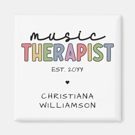 Custom Music Therapist Music Therapist Music Thera Magnet (Vorne)