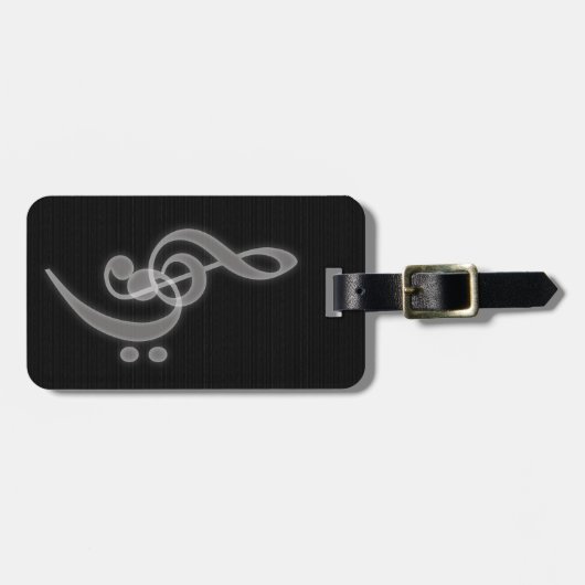 Custom Music - Tree and Bass Clef Gepäckmarke Gepäckanhänger (Vorderseite horizontal)