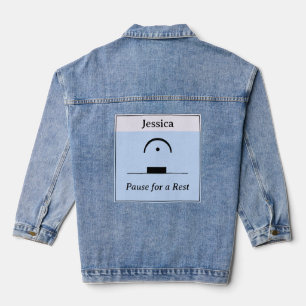 Custom Musical Pause Erholung Humorvolle Musik Pub Jeansjacke