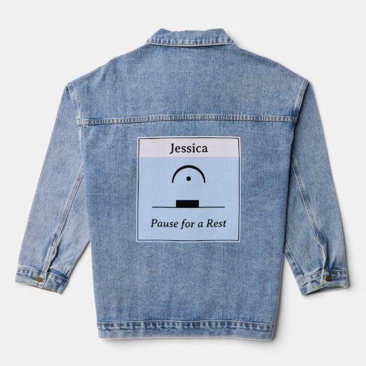 Custom Musical Pause Erholung Humorvolle Musik Pub Jeansjacke (Rückseite)