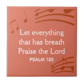 Custom MUSIKNOTEN Terracotta Christlich Fliese (Vorderseite)