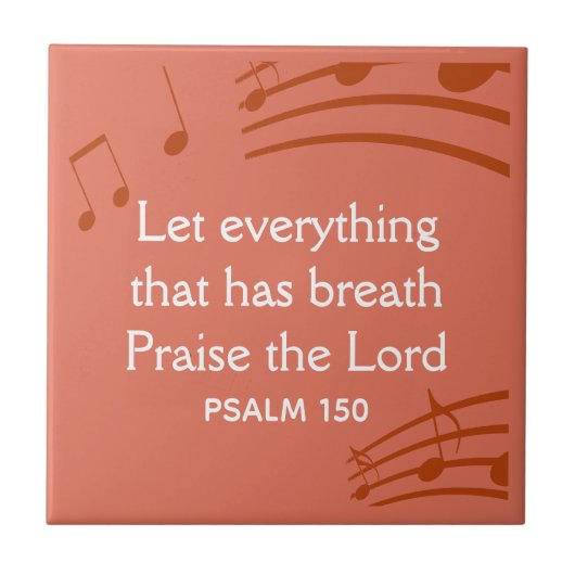 Custom MUSIKNOTEN Terracotta Christlich Fliese (Vorderseite)