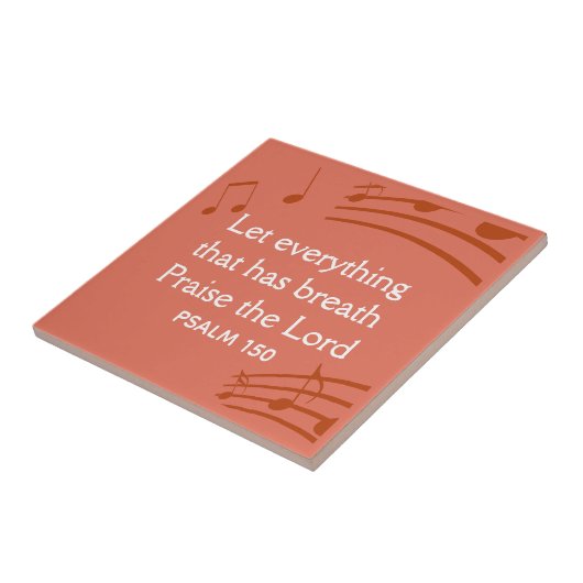 Custom MUSIKNOTEN Terracotta Christlich Fliese (Seite)