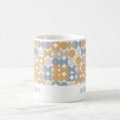 Custom Mustard Taupe Grau Angesagtes Kunstmuster Kaffeetasse (Mittel)