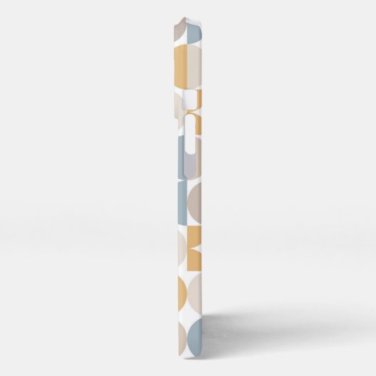 Custom Mustard Taupe Grau Blue Retro Art Muster iPhone Hülle (Linke Seite)