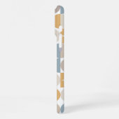 Custom Mustard Taupe Grau Blue Retro Art Muster iPhone Hülle (Linke Seite)