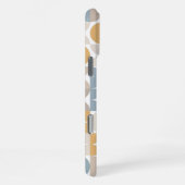 Custom Mustard Taupe Grau Blue Retro Art Muster iPhone Hülle (Rechte Seite)