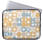 Custom Mustard Taupe Grau Blue Retro Art Muster Laptopschutzhülle (Vorderseite)