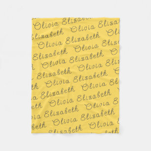 Custom Mustard Yellow Personalisiert Baby Girl Gif Fleecedecke