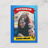 Custom Mütter Day Trading Card Fun SuperMom Comic Telefonnummerkarte (Vorderseite)