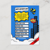 Custom Mütter Day Trading Card Fun SuperMom Comic Telefonnummerkarte (Rückseite)