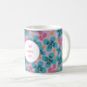 Custom Mütter floral elegante rosa modern Kaffeetasse (VorderseiteRechts)