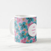 Custom Mütter floral elegante rosa modern Kaffeetasse (Vorderseite Links)