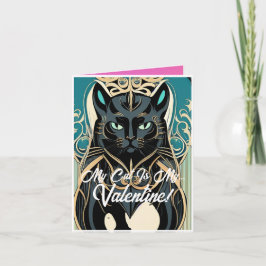 Custom My Cat's My Valentine Art Nouveau Card Karte