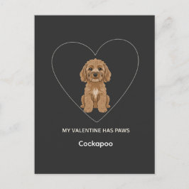 Custom My Valentine Has Paws Cockapoo Dog Lover Postkarte