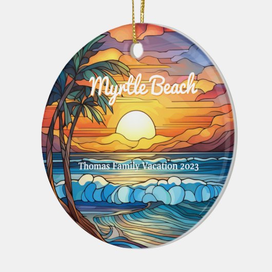 Custom Myrtle Beach Imitate gestettetes Glas Keramik Ornament (Links)