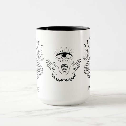 Custom Mystical Celestial Luna Moth Gothic Witchy Tasse (Zentrum)