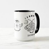 Custom Mystical Celestial Luna Moth Gothic Witchy Tasse (VorderseiteRechts)
