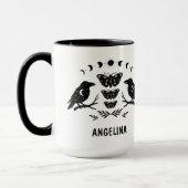 Custom Mystical Celestial Moth & Crows Goth Witchy Tasse (Links)