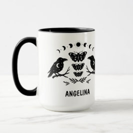 Custom Mystical Celestial Moth & Crows Goth Witchy Tasse