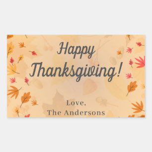CUSTOM-Nachricht glücklich Ernst Thanksgiving Her Rechteckiger Aufkleber