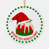 Custom Nadolig Llawen WELSH CHRISTMAS Pudding Keramik Ornament (Vorne)