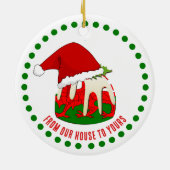 Custom Nadolig Llawen WELSH CHRISTMAS Pudding Keramik Ornament (Hinten)