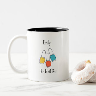 Custom Nail Bar Mug with Business Name and Colorfu Zweifarbige Tasse