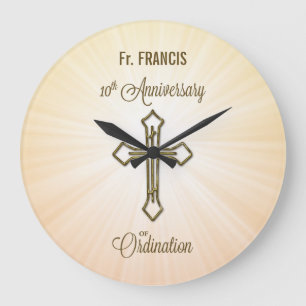 Custom Name, 10th Anniversary of Ordination Große Wanduhr