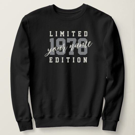 Custom Name 1976 Limited Edition, 50th Birthday Sweatshirt (Design vorne)