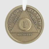 Custom Name | 1 Year Sober Anniversary Medallion Ornament (Vorderseite)