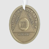 Custom Name | 22 Year Sober Anniversary Medallion Ornament (Vorderseite)