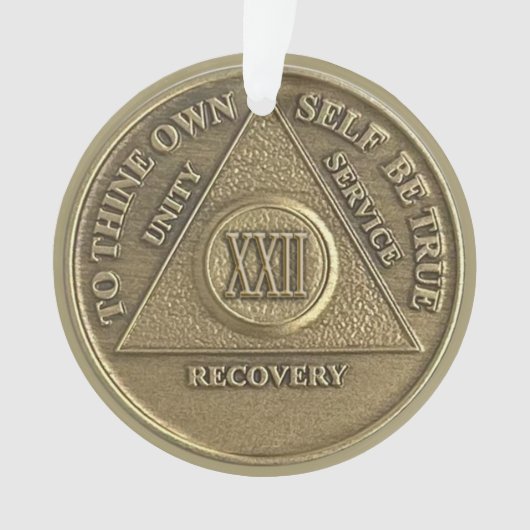 Custom Name | 22 Year Sober Anniversary Medallion Ornament (Vorderseite)