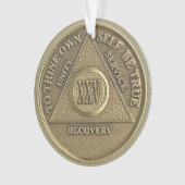 Custom Name | 25 Year Sober Anniversary Medallion Ornament (Vorderseite)